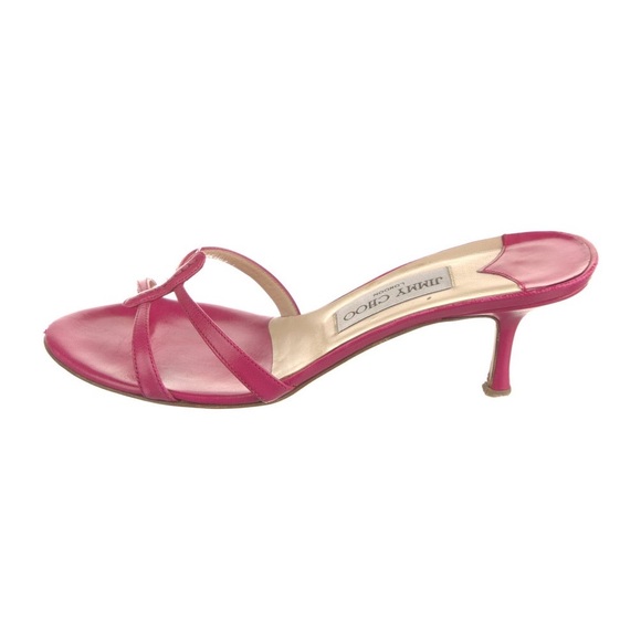 Jimmy Choo Shoes - Jimmy Choo Pink Leather Slides